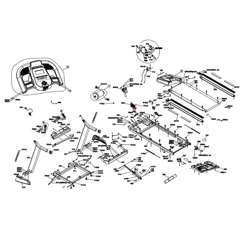 Horizon Fitness 7.8AT-04 -TM1000C Treadmill Power Switch Fix Base 1000462781