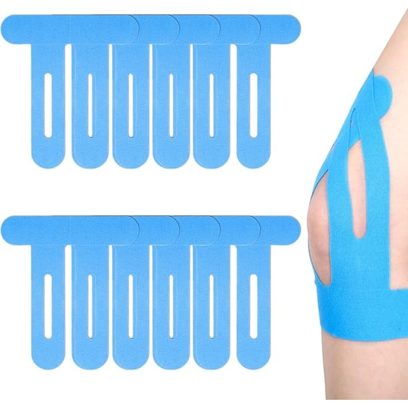 10 Pcs Precut Kinesiology Tape for Knees,Kinesiology Ankle Tape,Waterproof Elastic Knee Kinetic Tape,Breathable Latex-Free Tape for Knee Support and Stability,Pain Relief(Black)