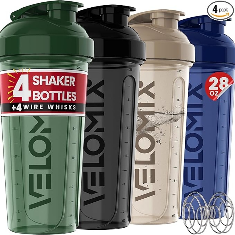 -4 PACK- 28 oz Shaker Cups for Protein Shakes