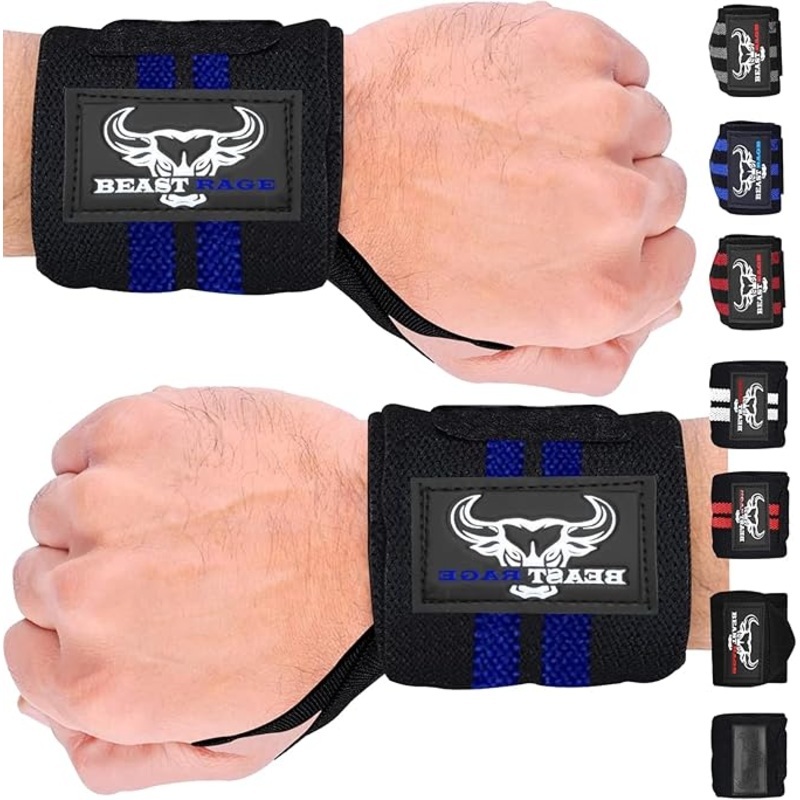 BEAST RAGE Wrist Wraps for Weightlifting
