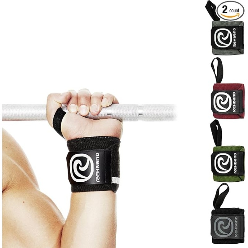 Rehband Wrist Wrap 1 Pair, Wrist Wraps Weightlifting, Training 18 inch, Wrist Wrap, Comfortable & Stabilizing Wrist Supports for Gym